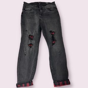Judy Blue Buffalo Plaid Black Red 16W Jeans